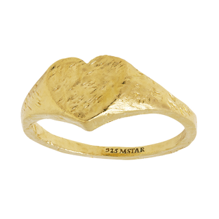 Textured Amore Signet Ring Gold - 5