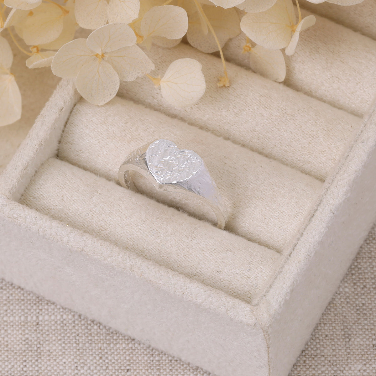 Textured Amore Signet Ring