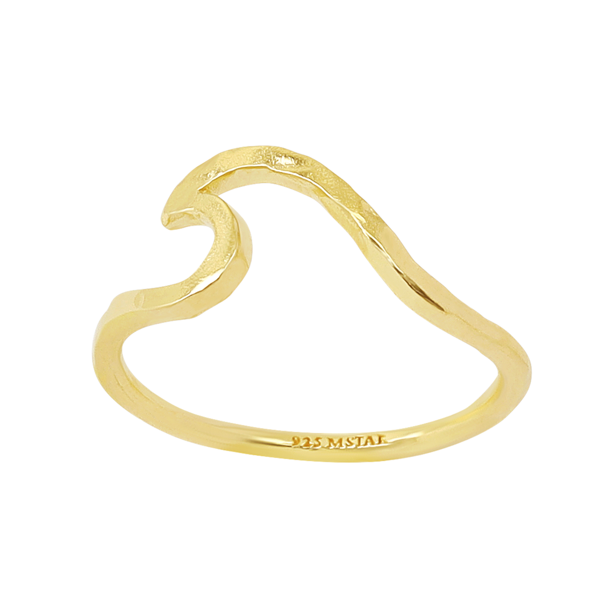 Textured Wave Ring Gold