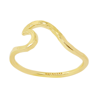 Textured Wave Ring Gold - 5