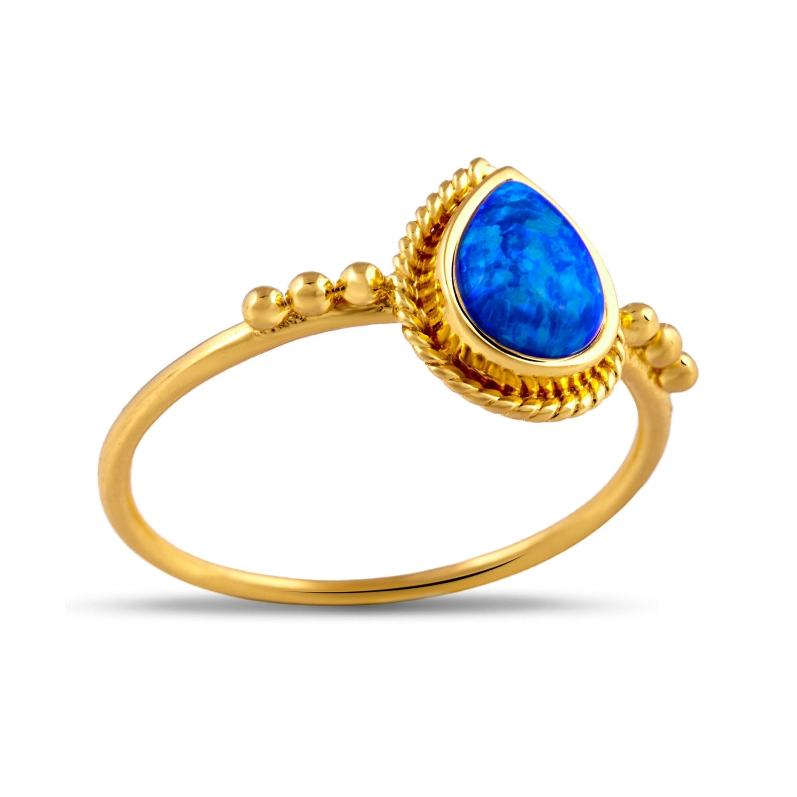 Rejoice Blue Opal Ring Gold