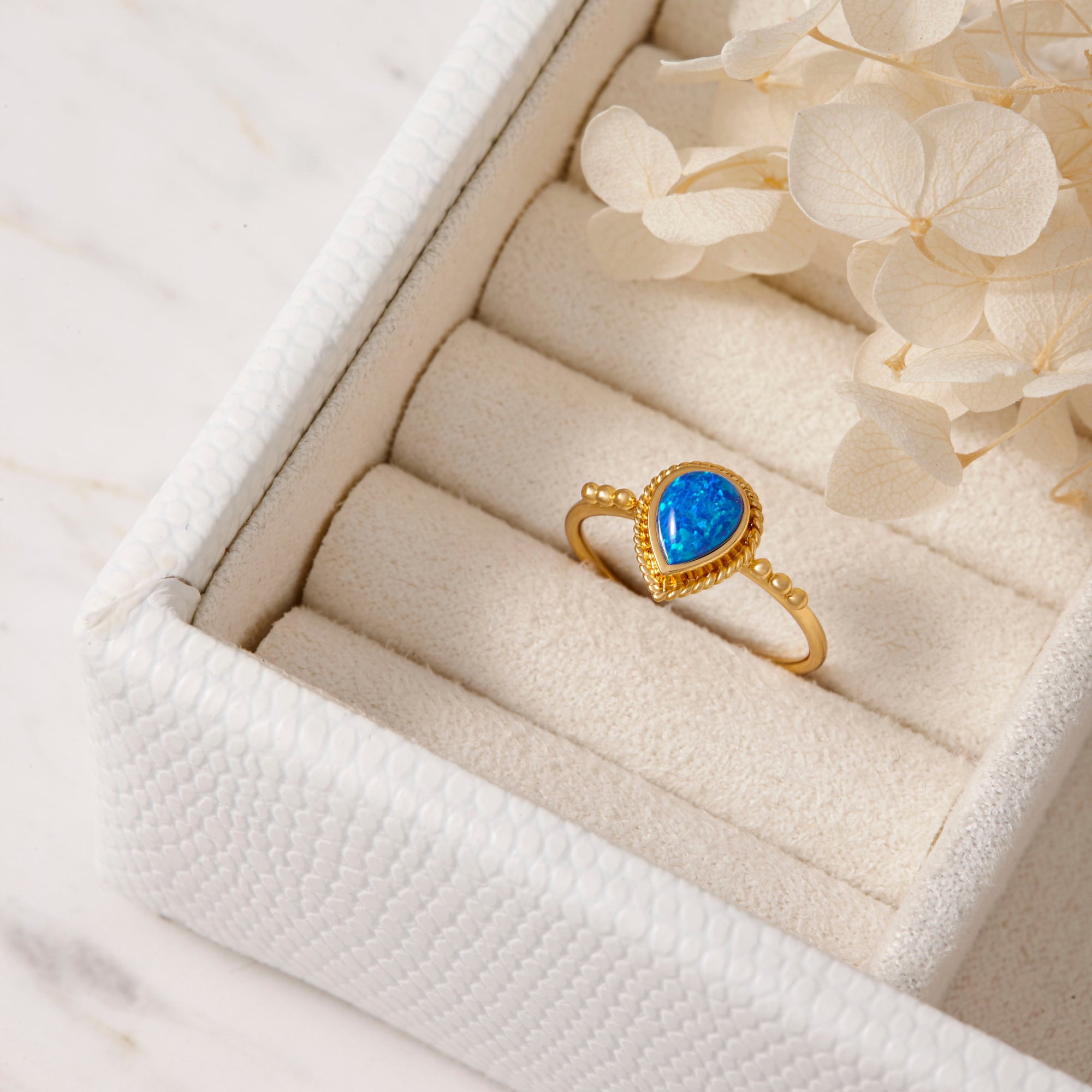 Rejoice Blue Opal Ring Gold