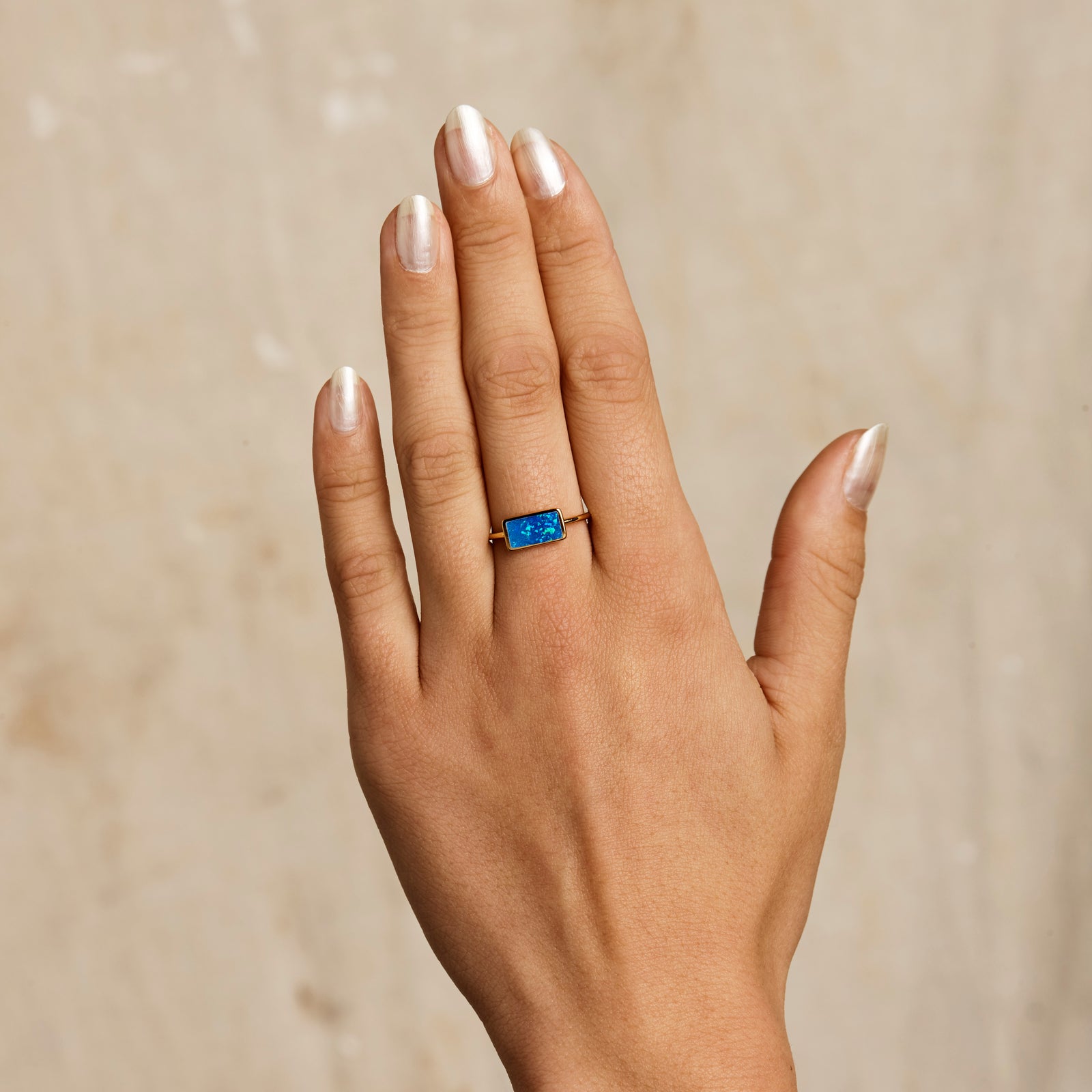 Eternal Unity Blue Opal Gold Ring
