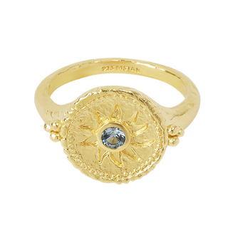 Helios Blue Topaz Ring Gold - 6