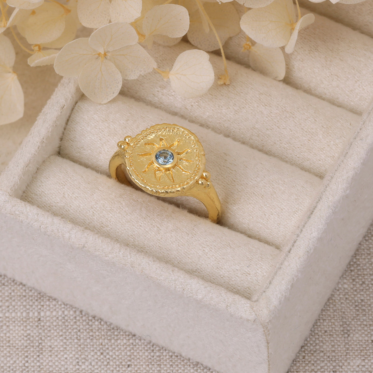 Helios Blue Topaz Ring Gold