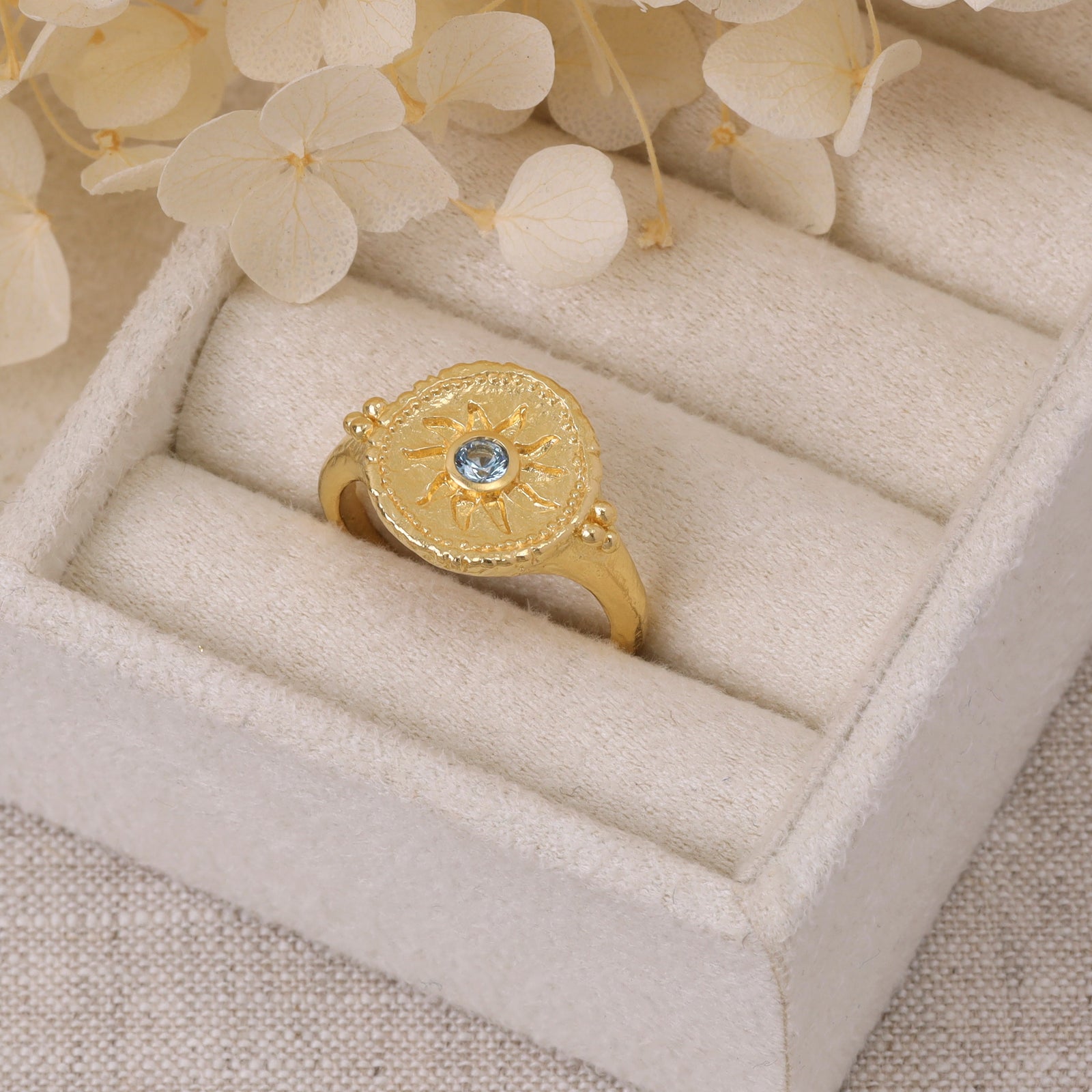 Helios Blue Topaz Ring Gold