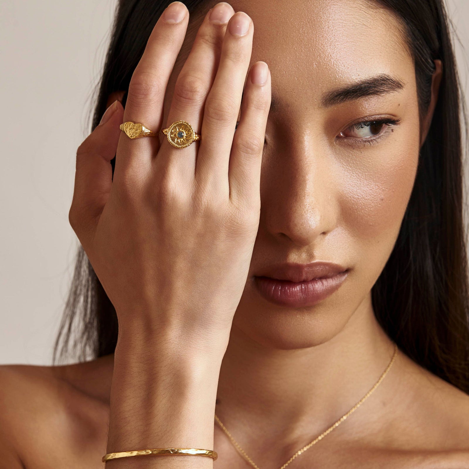 Helios Blue Topaz Ring Gold