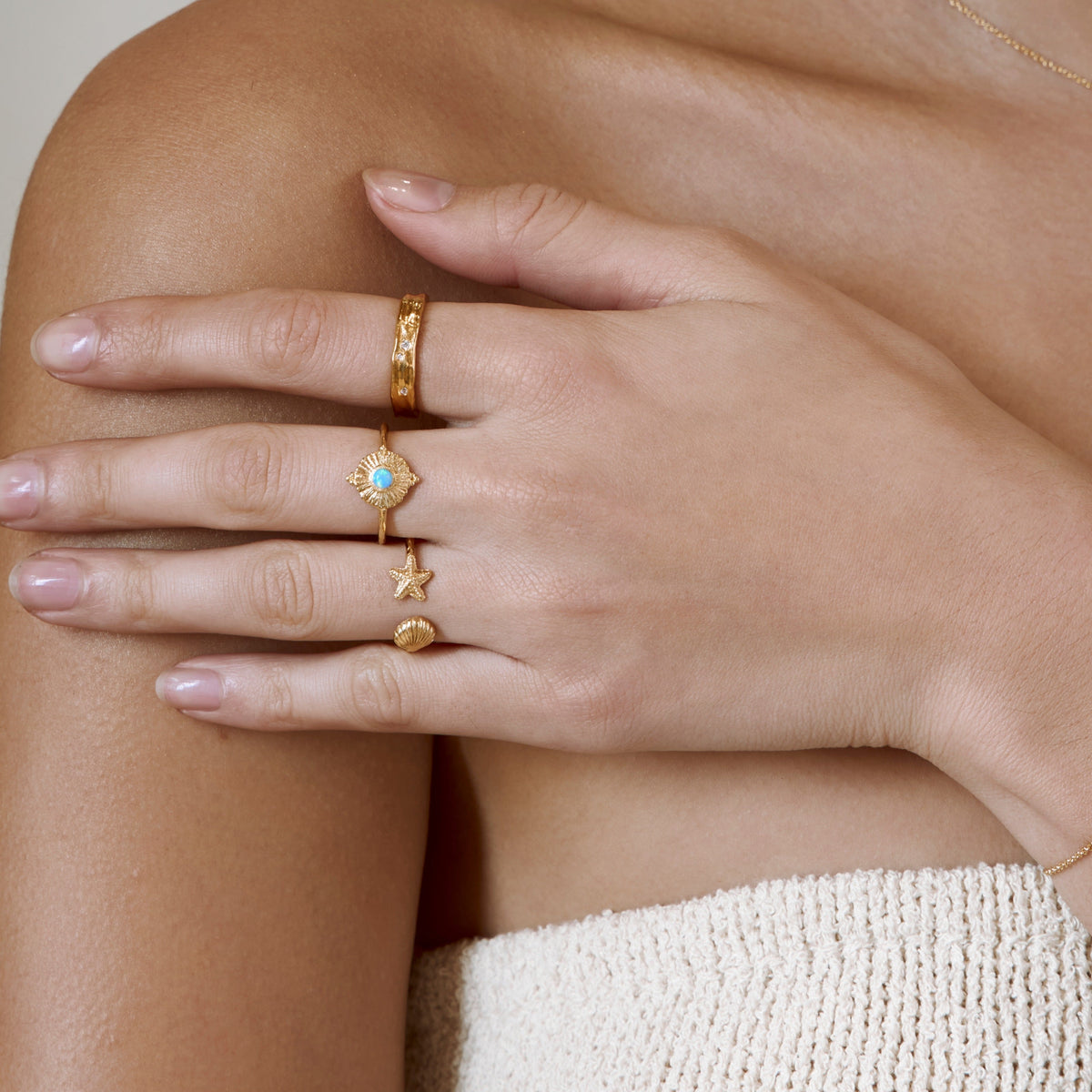 Veya Azure Opal Ring Gold