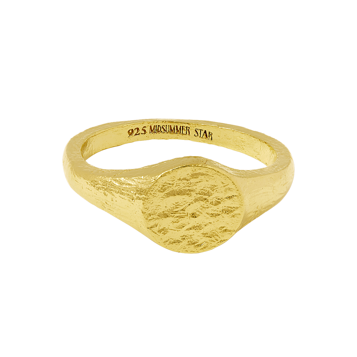 Dainty Textured Signet Ring Gold