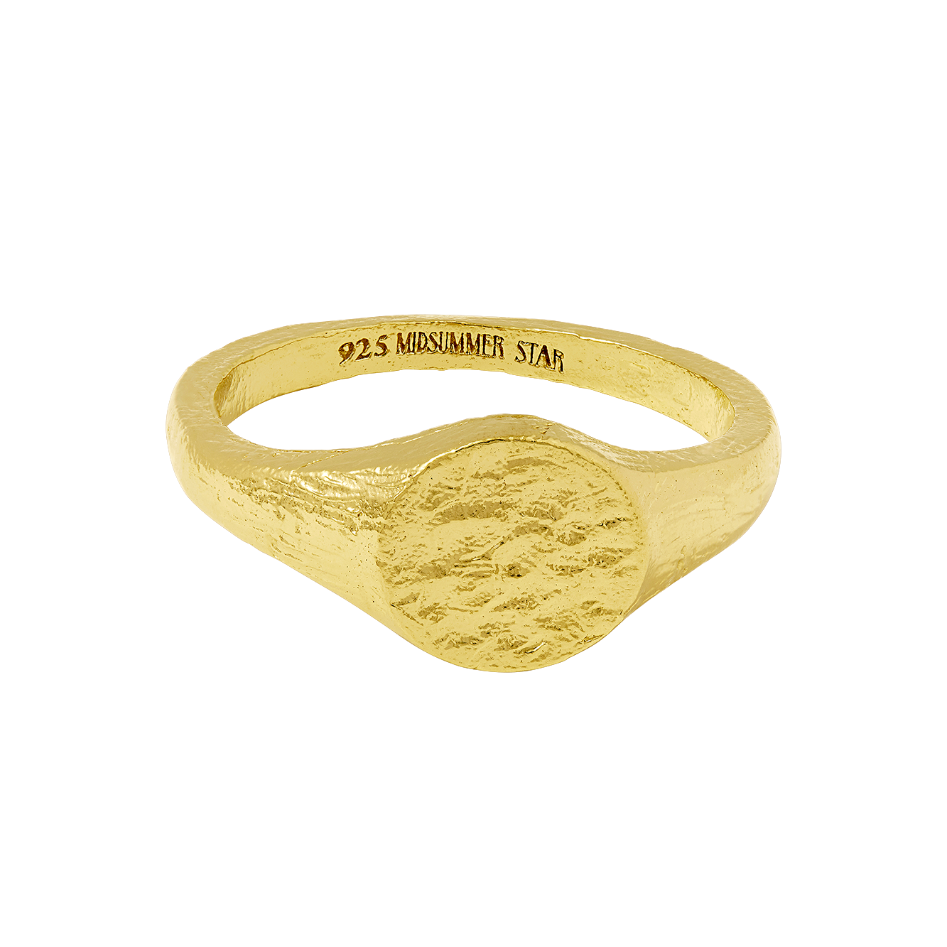 Dainty Textured Signet Ring Gold