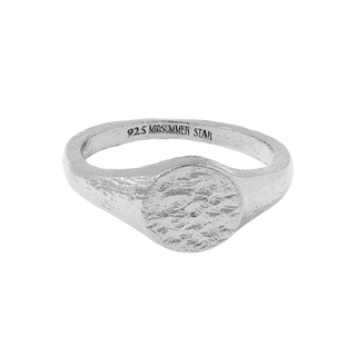 Dainty Textured Signet Ring - 6