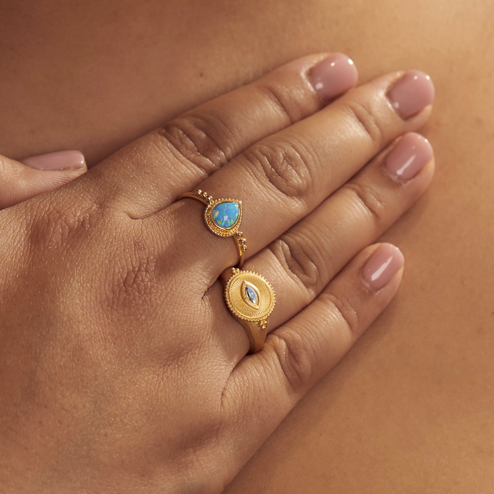 Rejoice Azure Opal Ring Gold