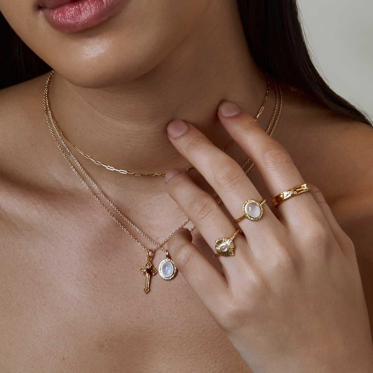 Gothic Heart Cross Gold