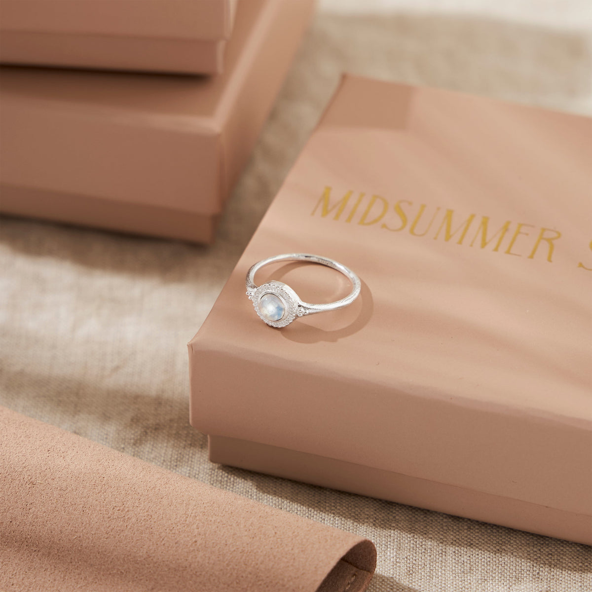 Elara Rainbow Moonstone Ring