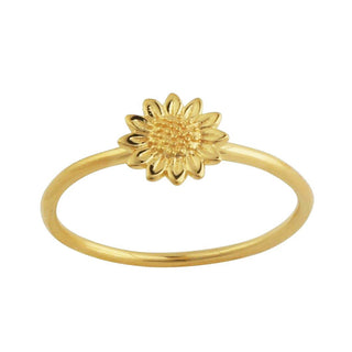 Delicate Sunflower Gold Ring - 4