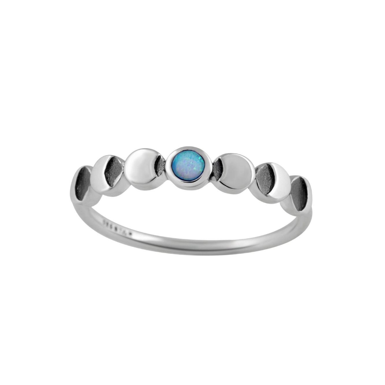 Lunar Phases Azure Opal Ring