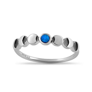 Lunar Phases Blue Opal Ring - 5