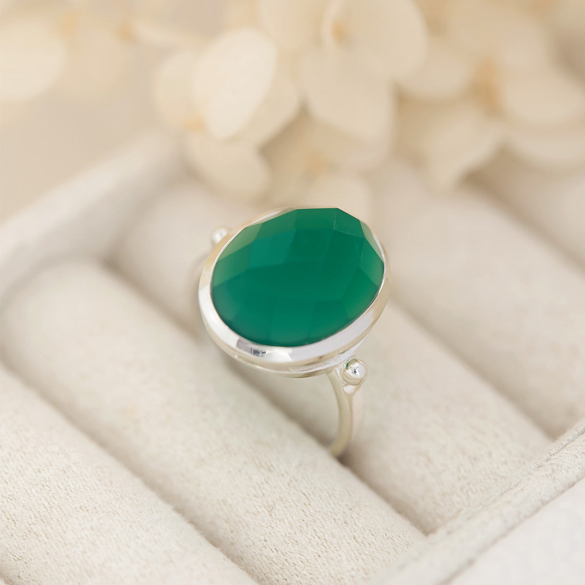 Lunar Deity Green Onyx Ring