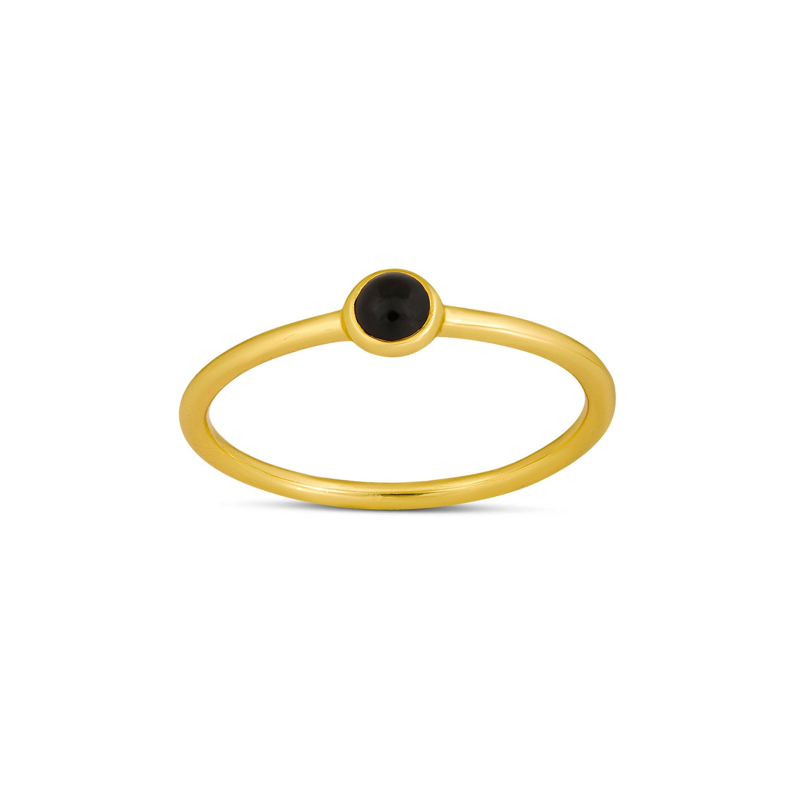 Delicate Onyx Ring Gold