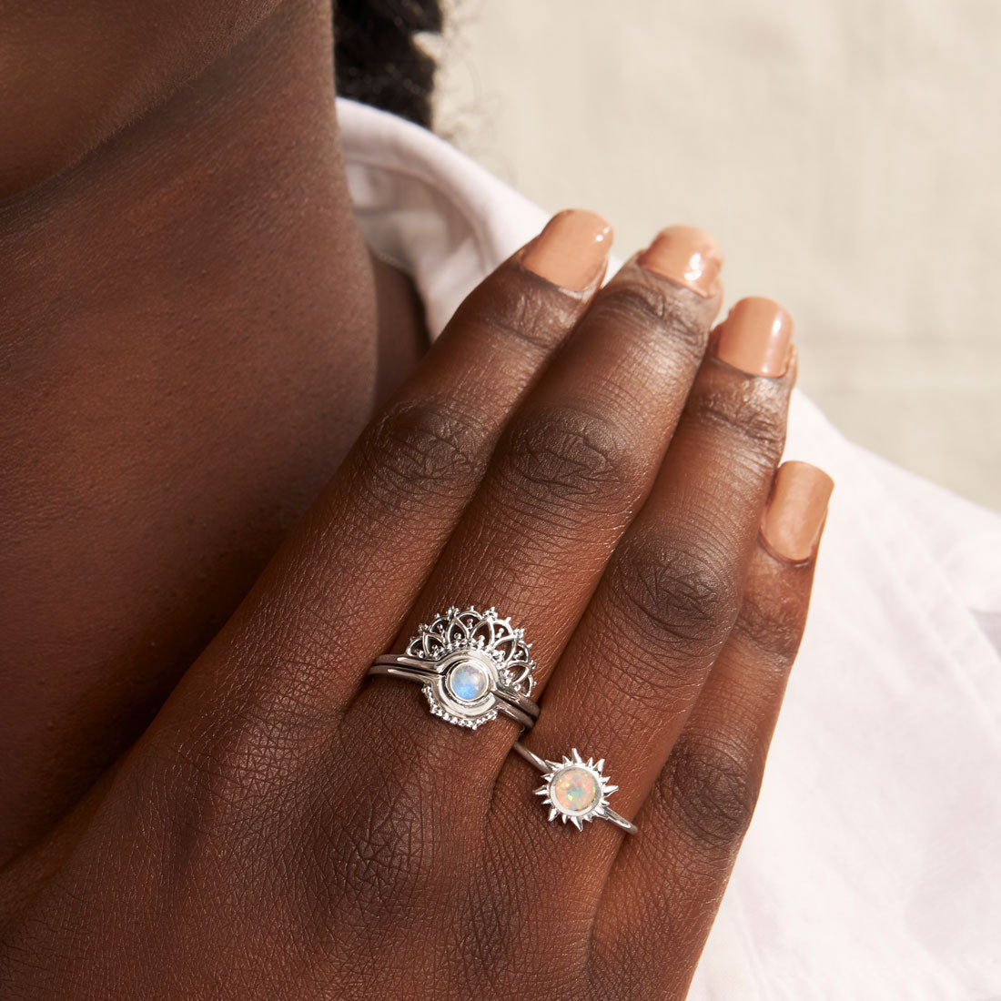 Midsummer Star Ring Opal Dawn Ring