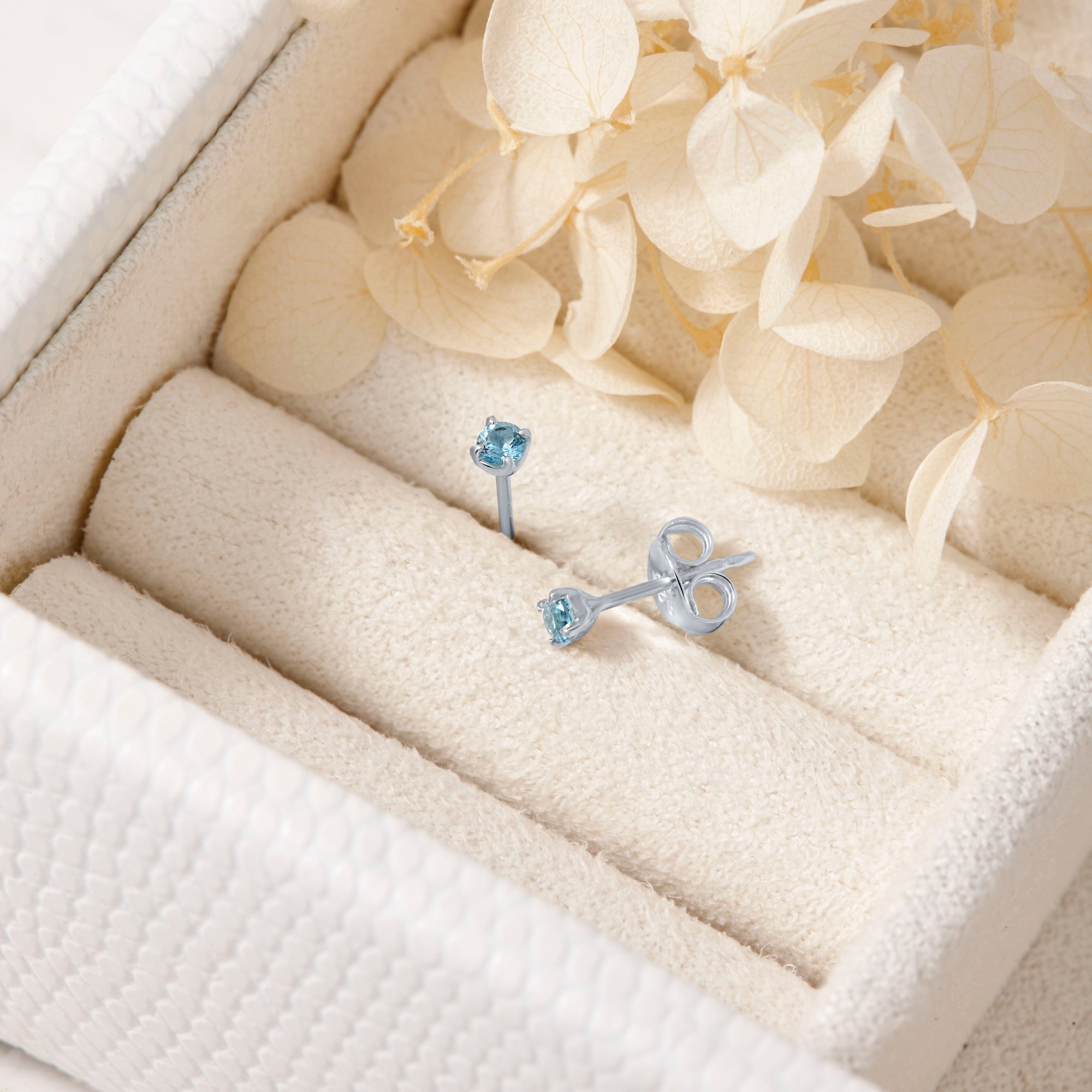 Delicate Aquamarine Studs