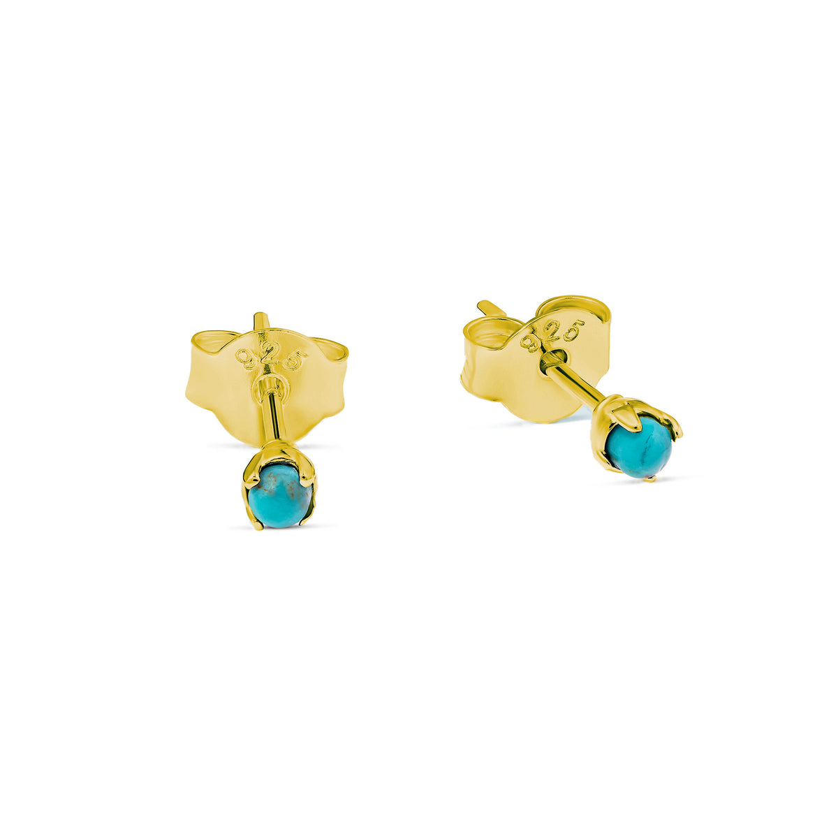 Delicate Turquoise Studs Gold