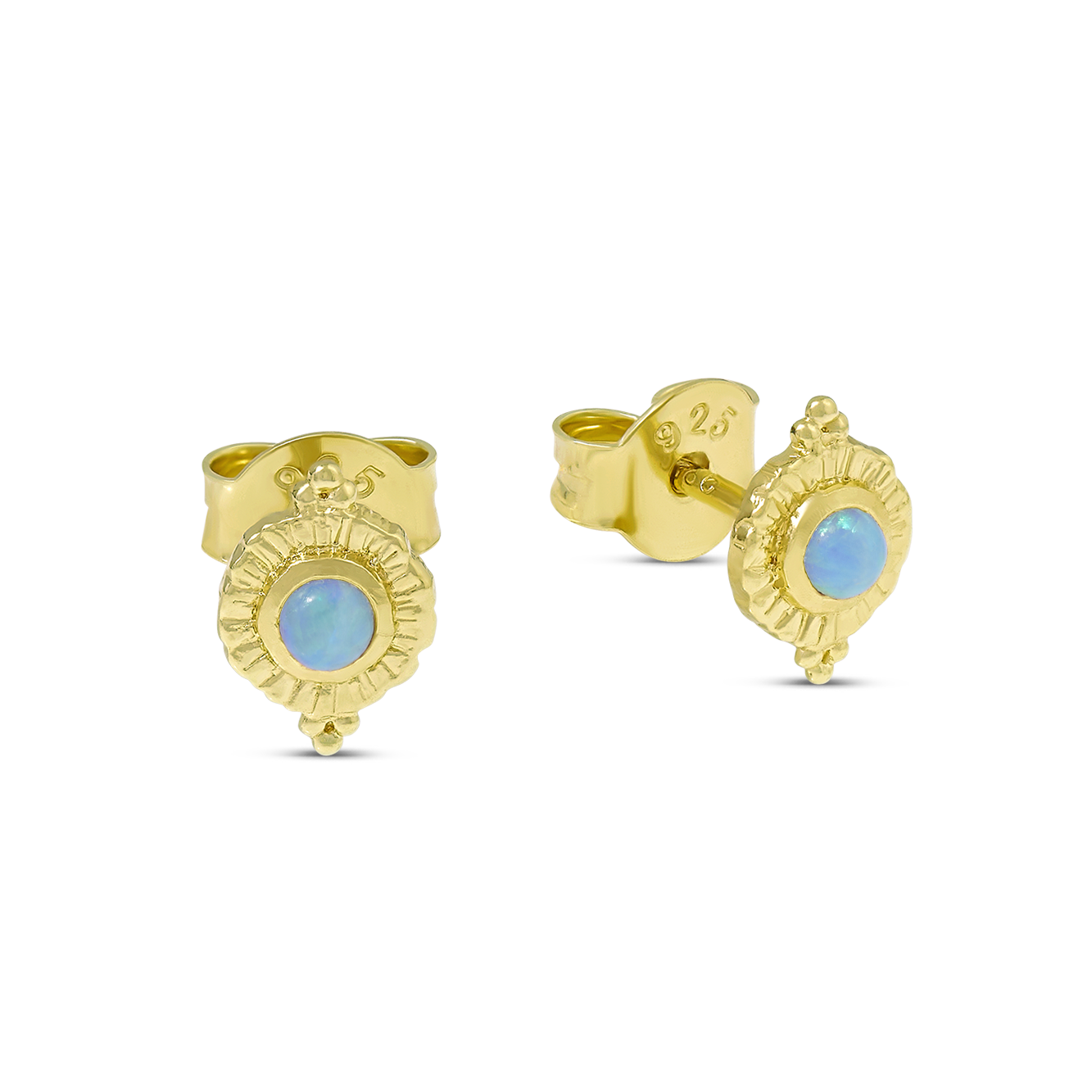 Veya Azure Opal Studs Gold