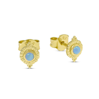 Veya Azure Opal Studs Gold