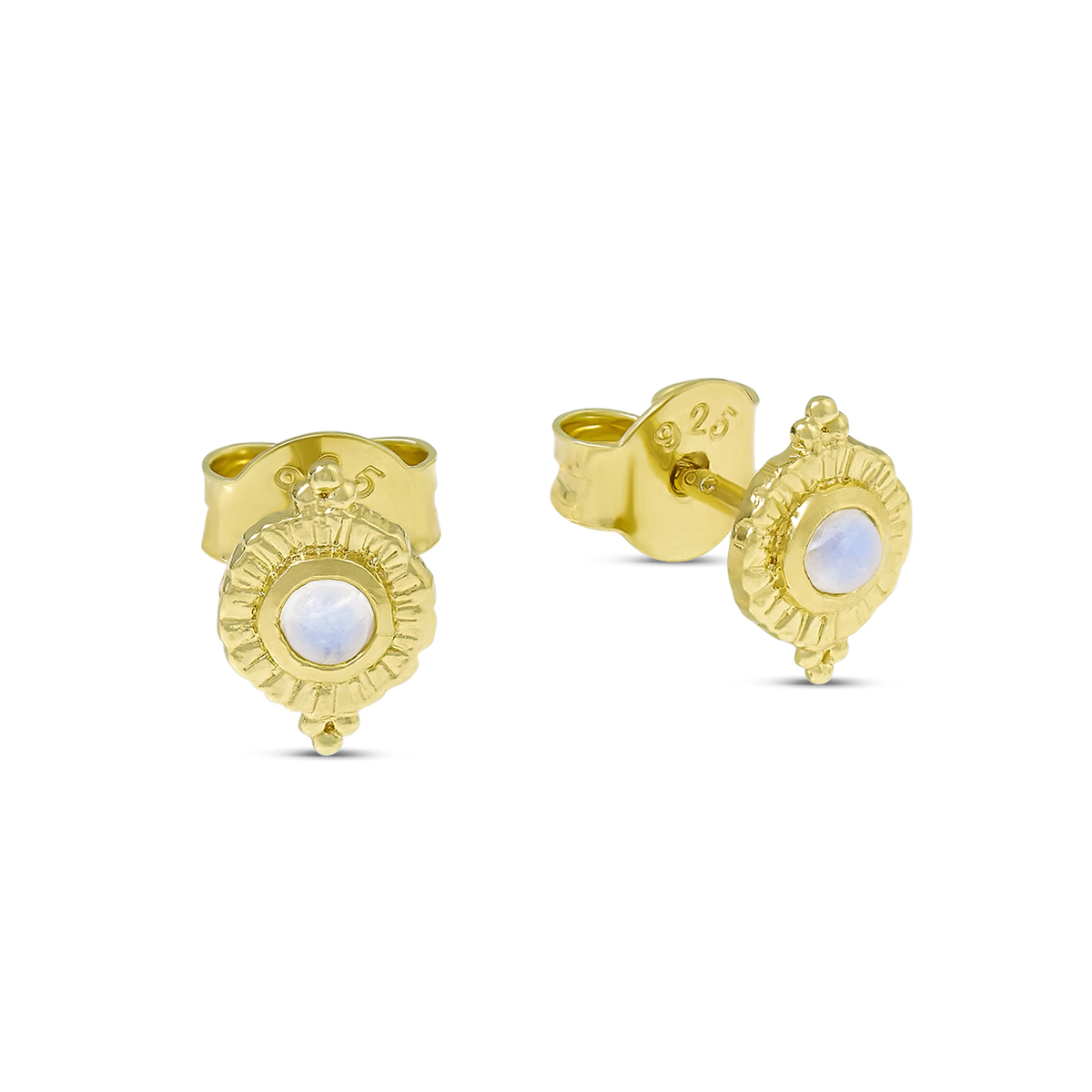 Veya Moonstone Studs Gold