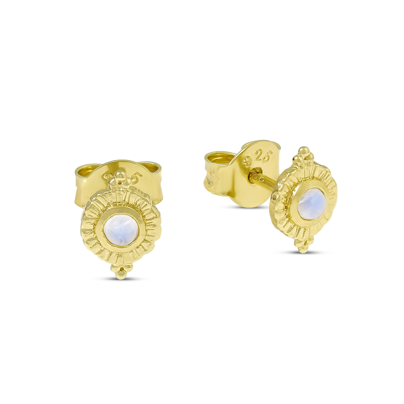 Veya Moonstone Studs Gold