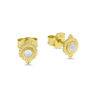 Veya Moonstone Studs Gold
