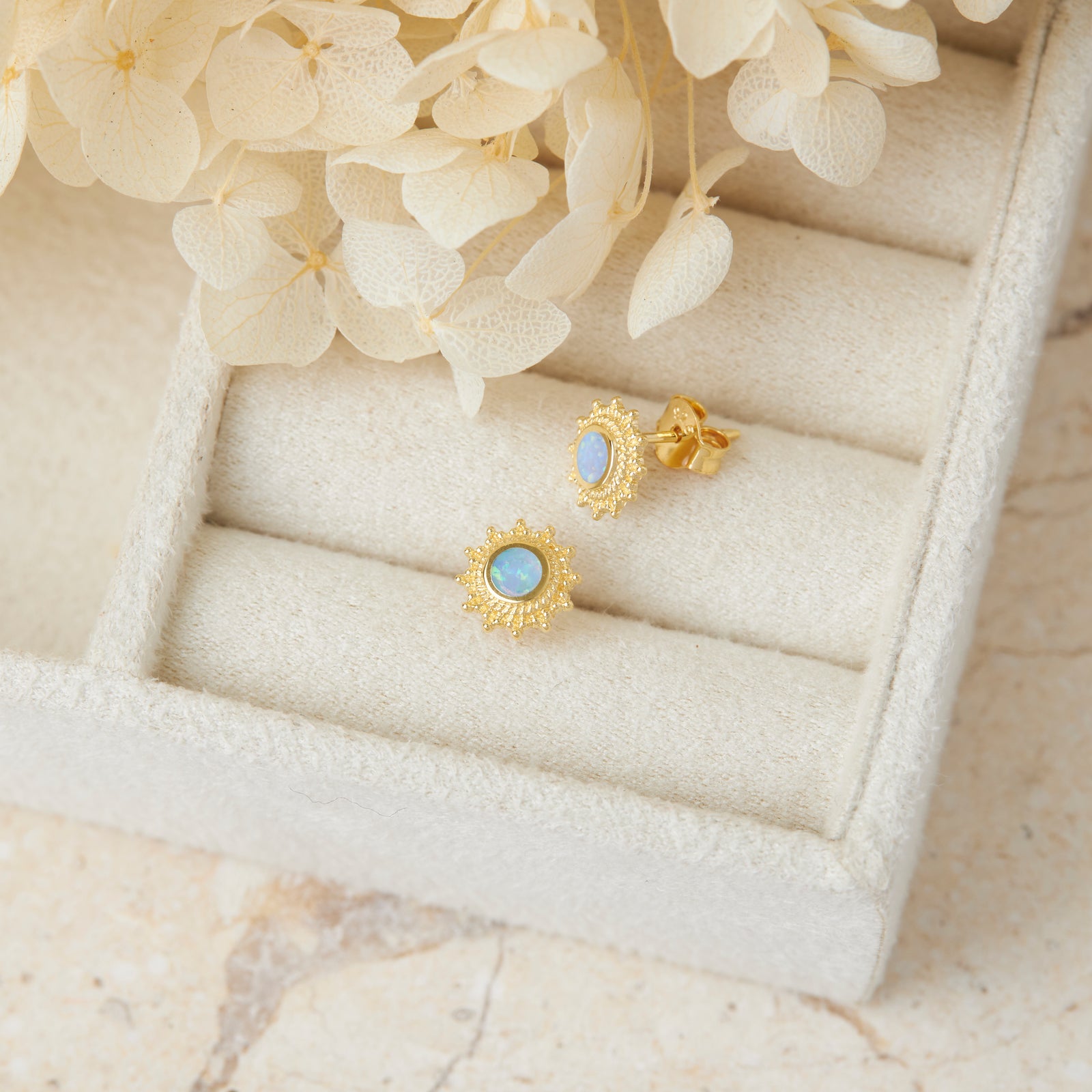 Nusa Sunrise Opal Studs Gold