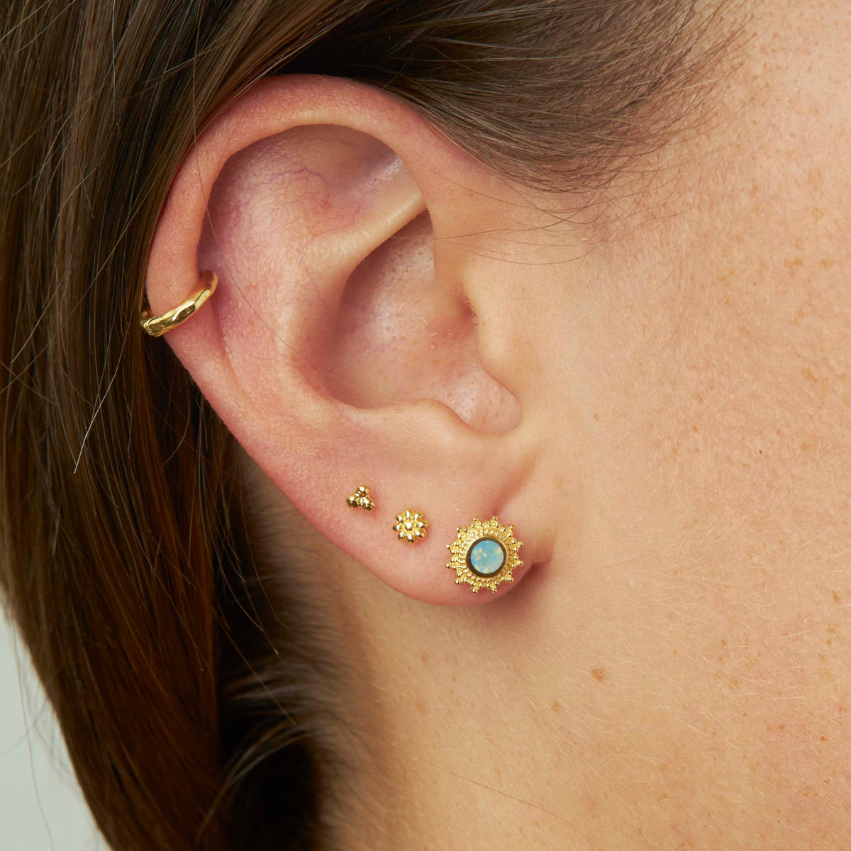 Nusa Sunrise Opal Studs Gold