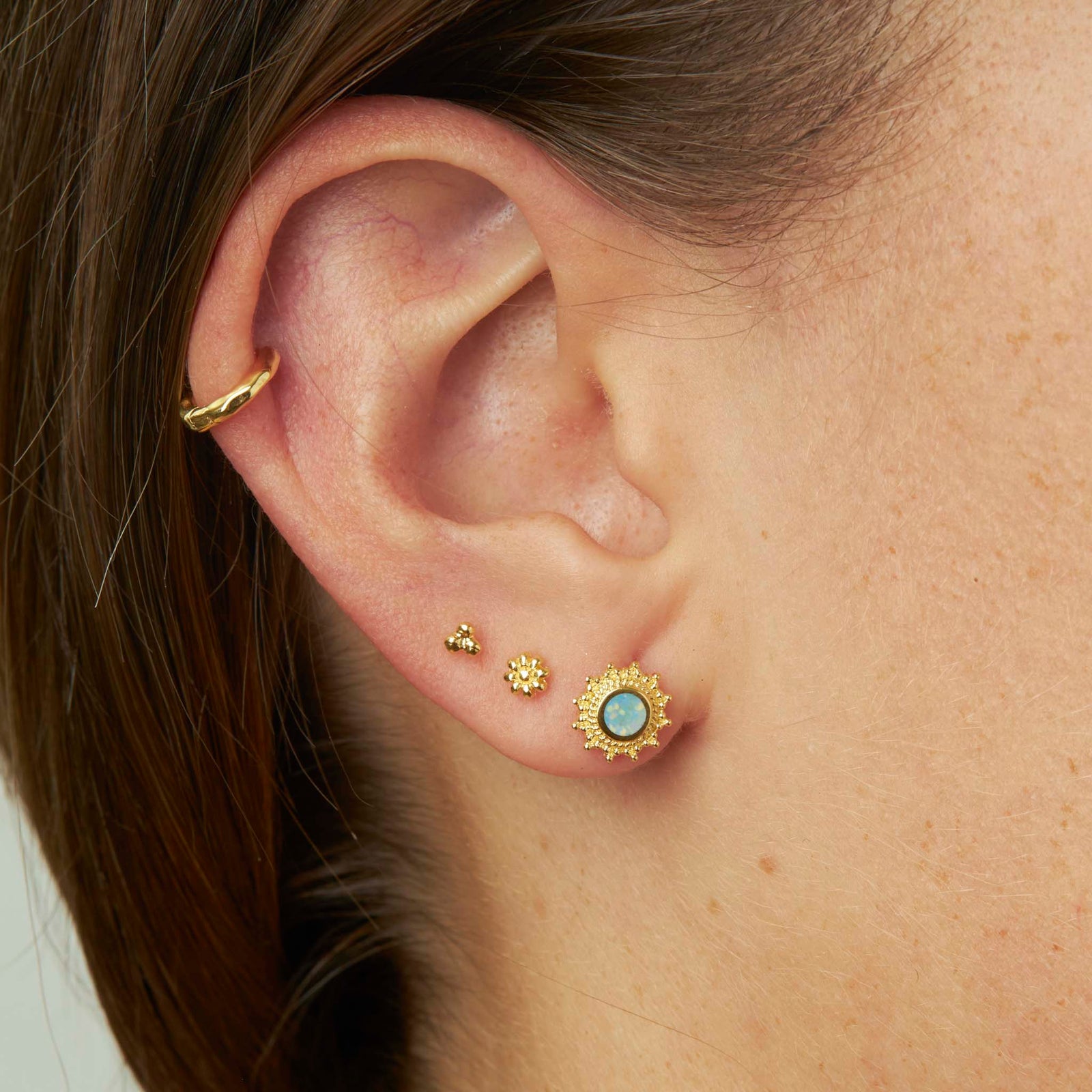 Nusa Sunrise Opal Studs Gold