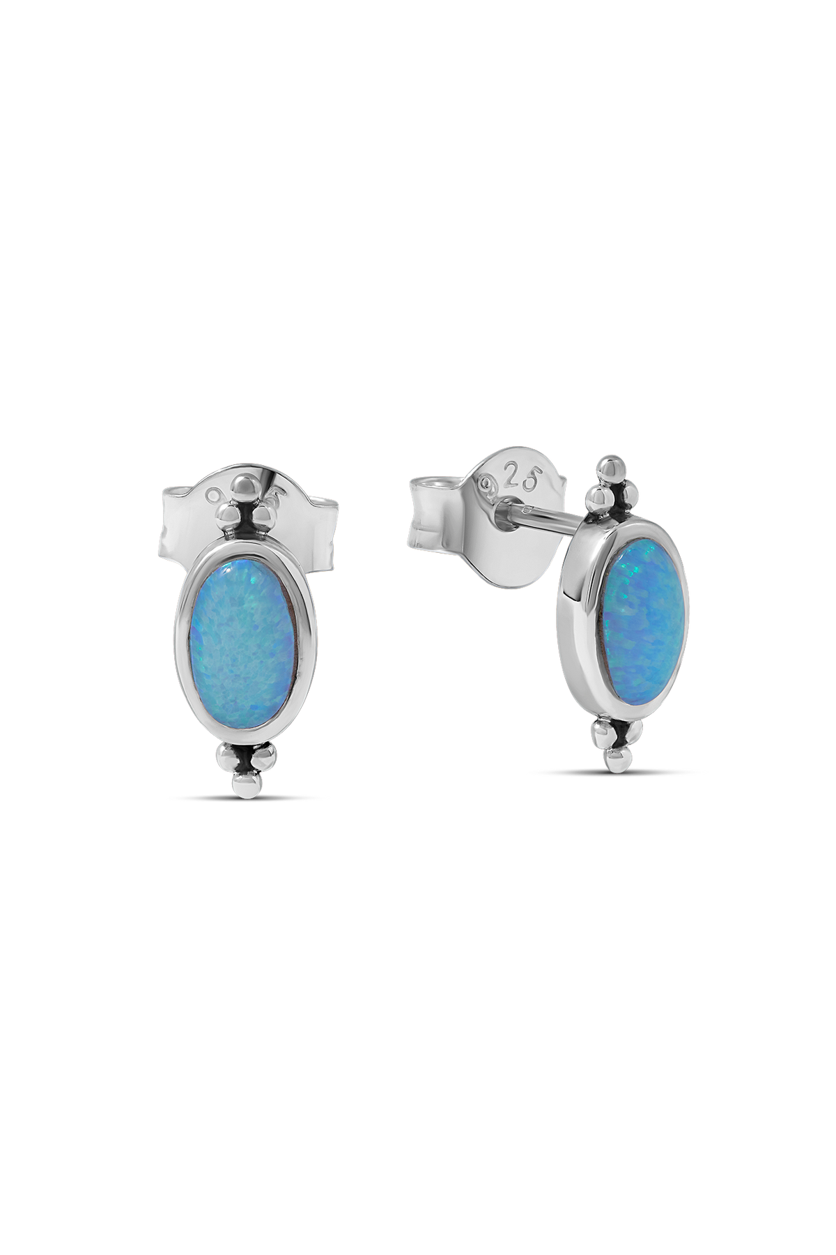 Moon Song Azure Opal Studs
