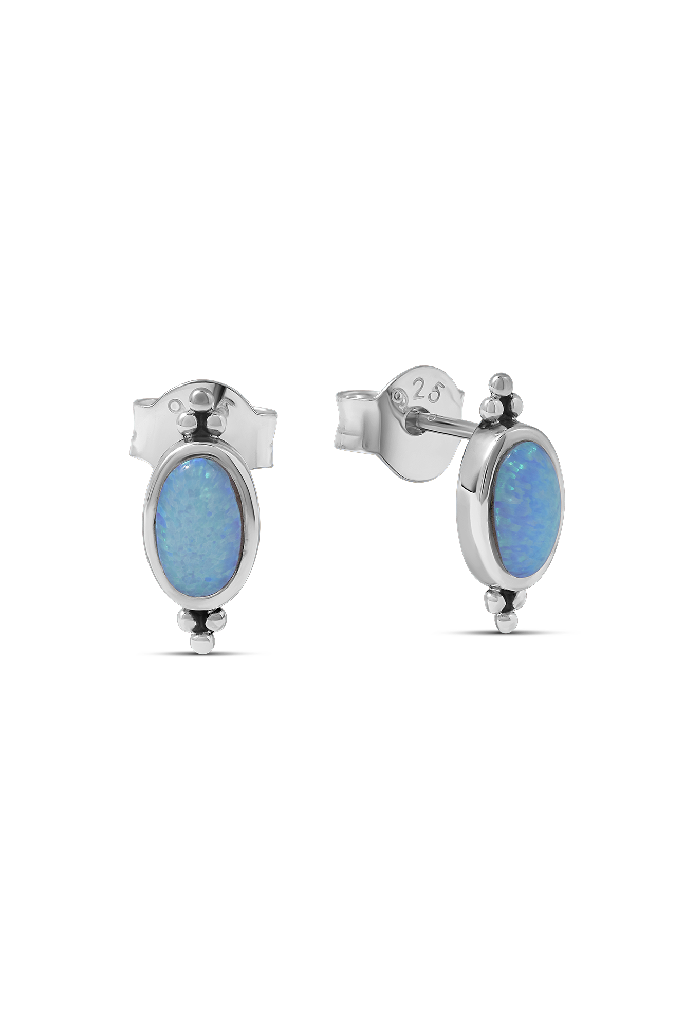 Moon Song Azure Opal Studs