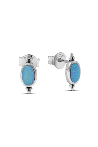 Moon Song Azure Opal Studs