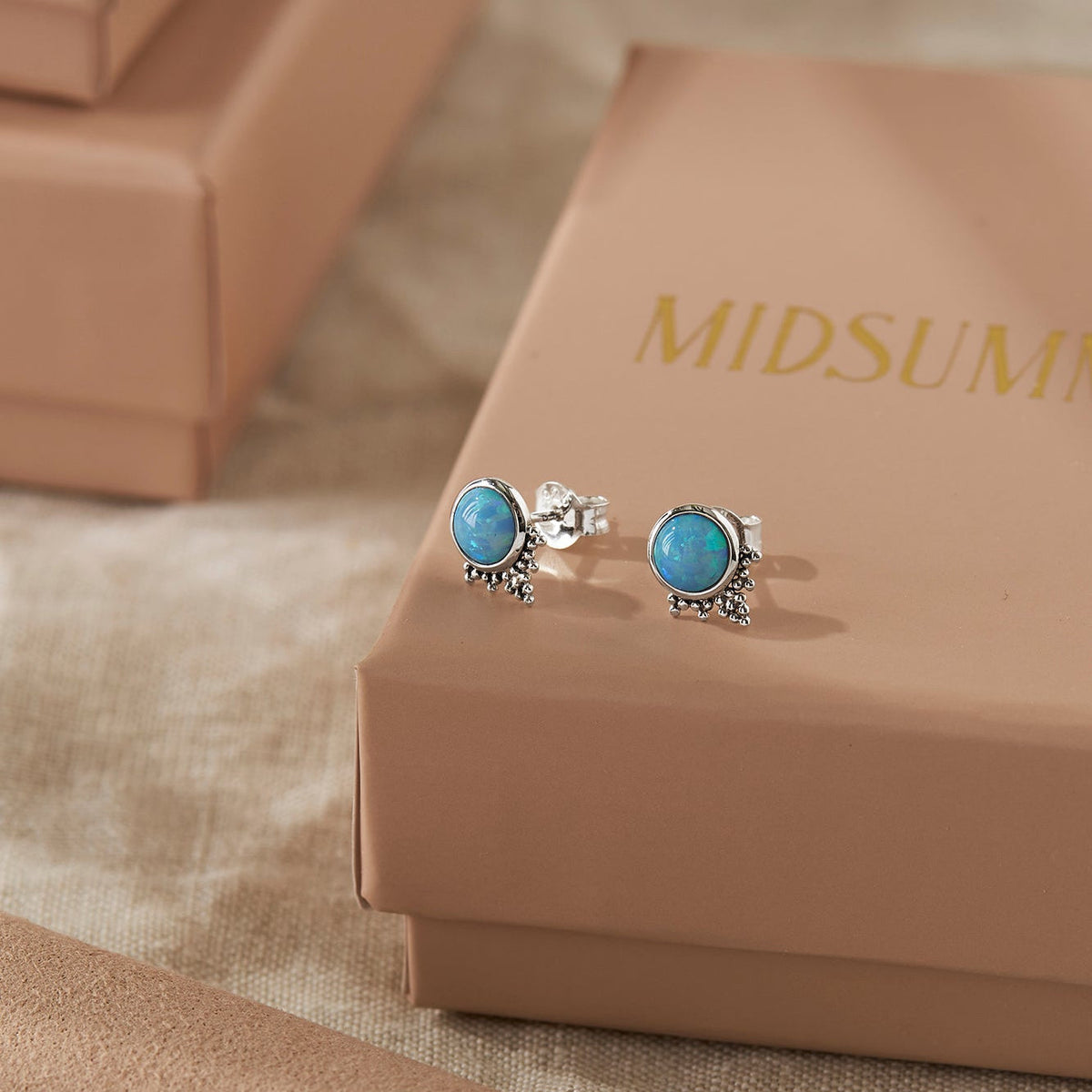 Mystic Mirror Azure Opal Studs