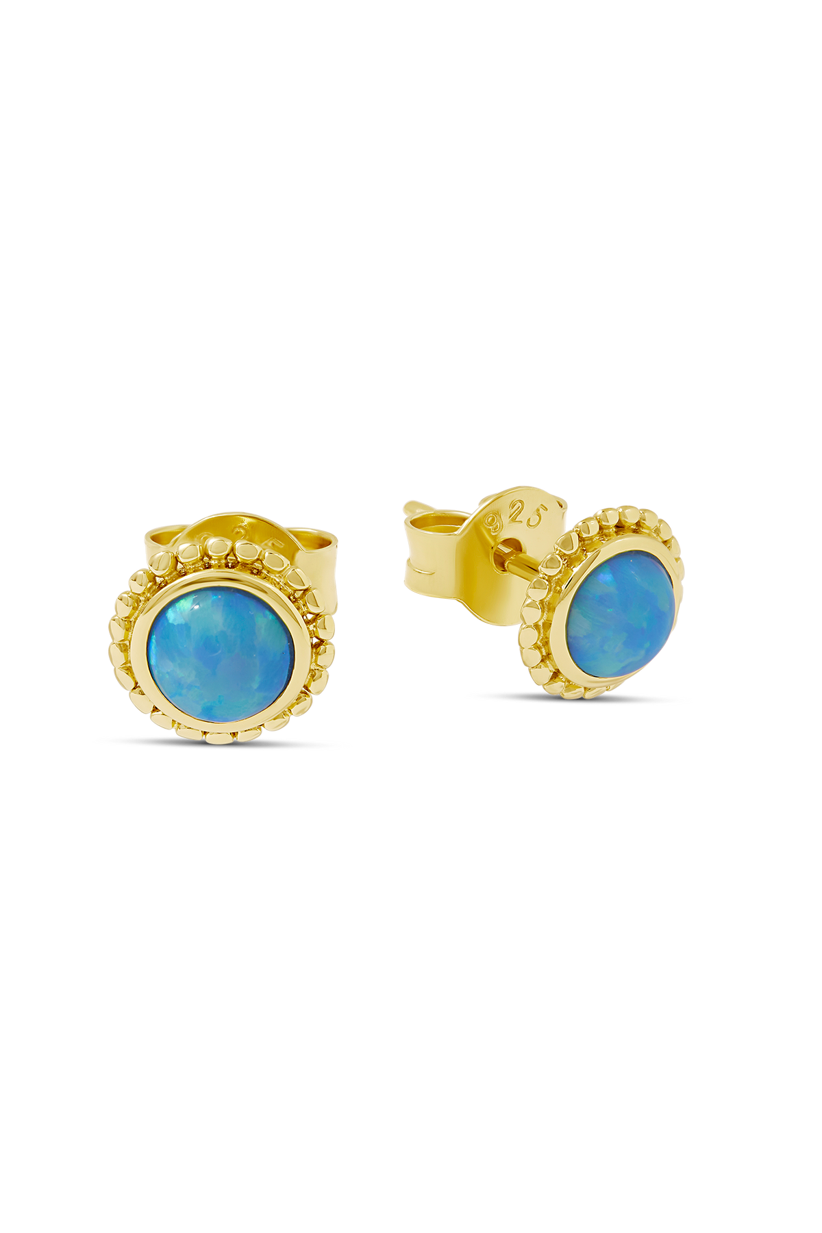 Azure Opal Sun Studs Gold