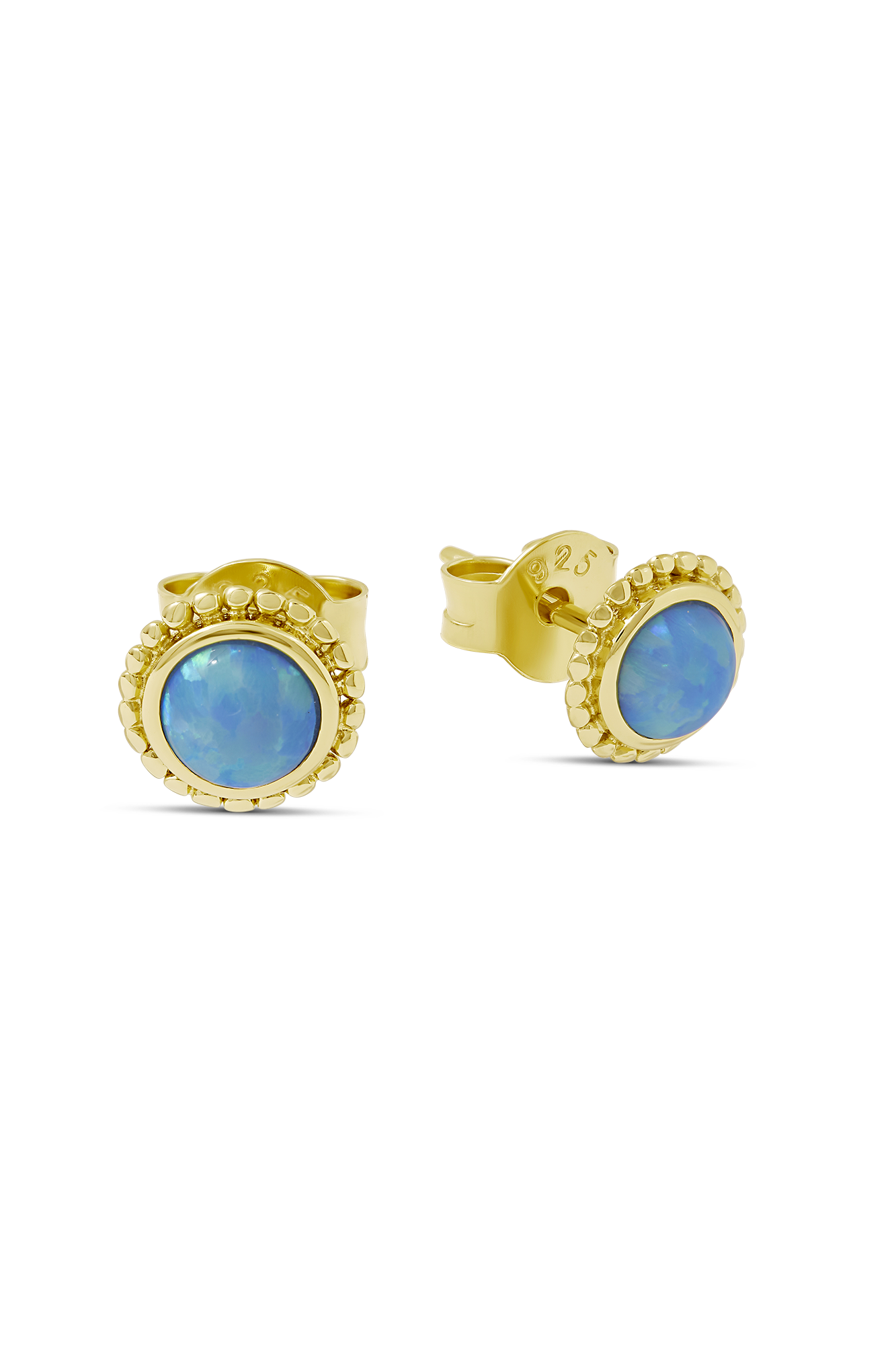Azure Opal Sun Studs Gold