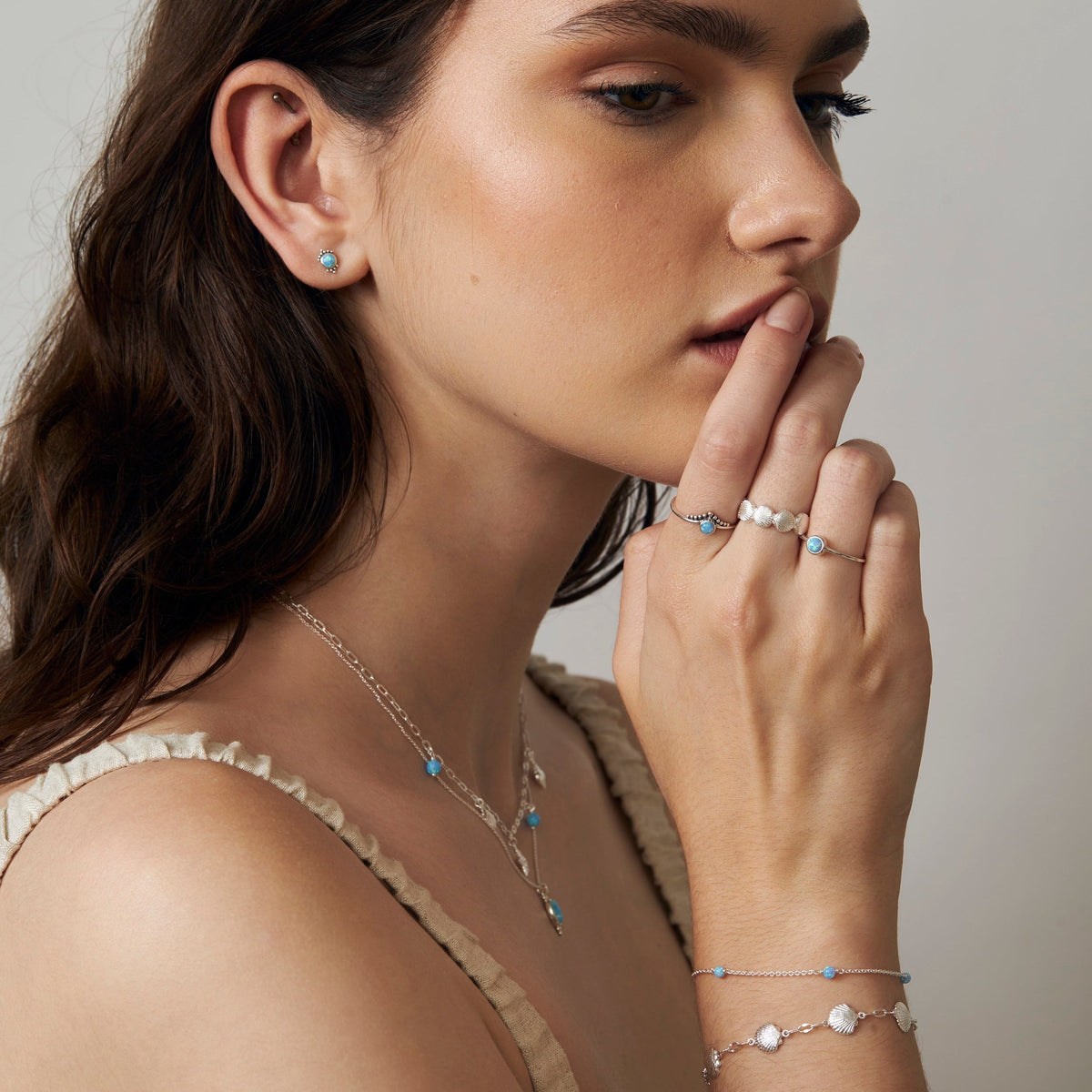 Mirage Azure Opal Studs