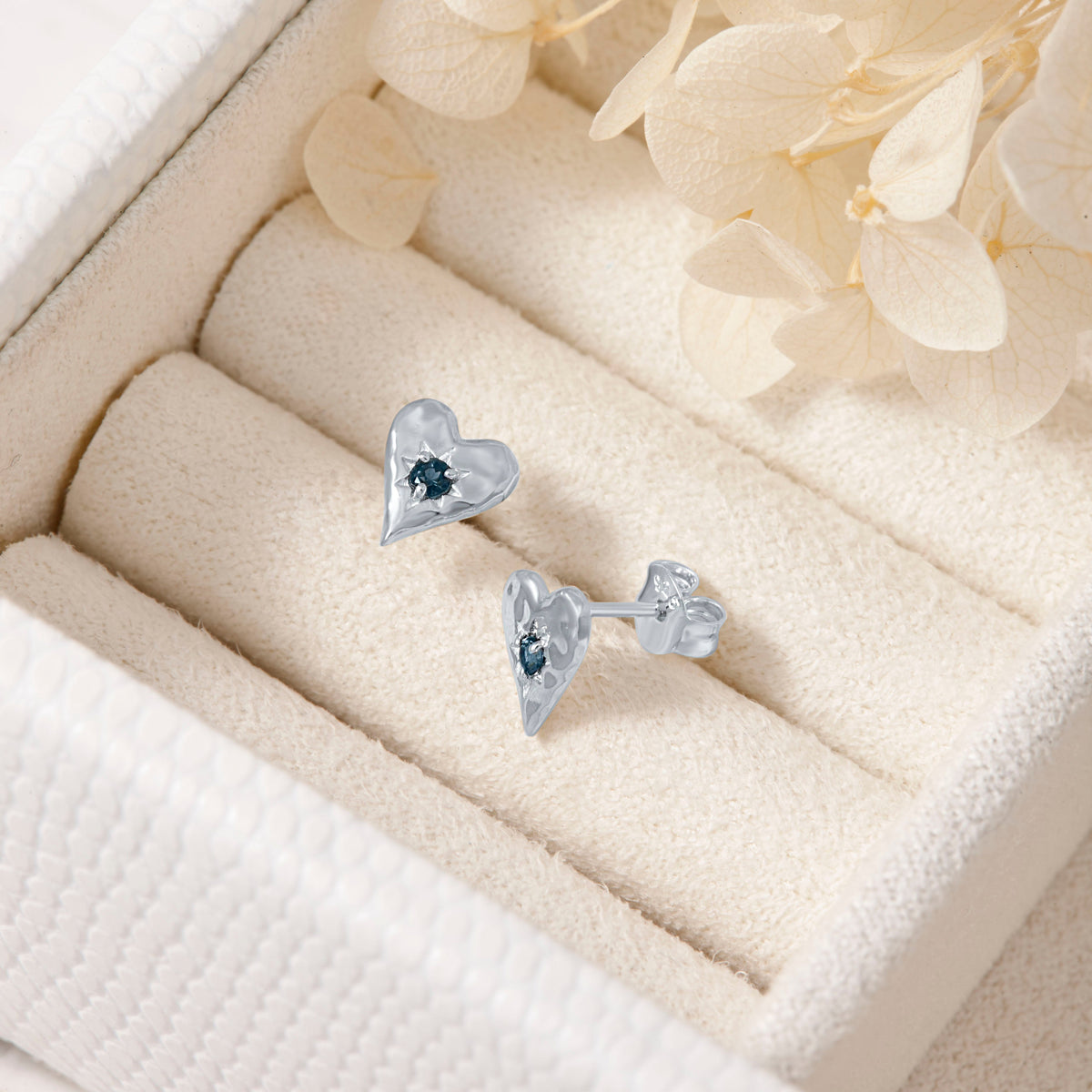 Love Heart London Blue Studs