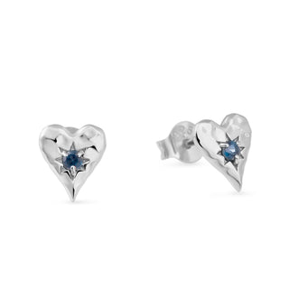 Love Heart London Blue Studs