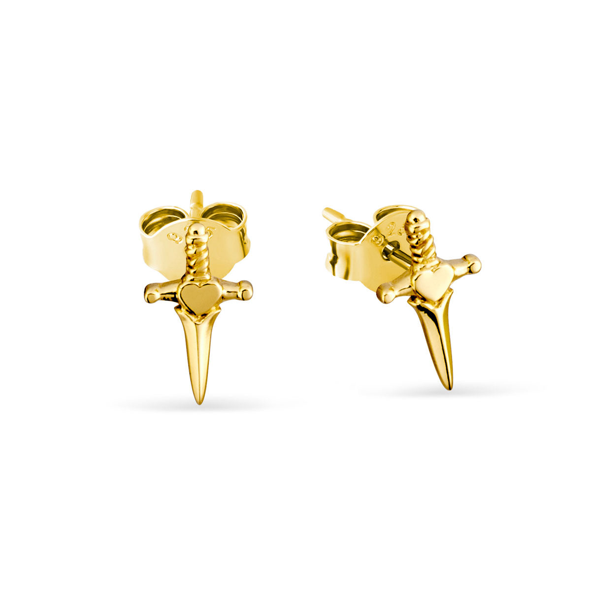 Guarded Heart Studs Gold