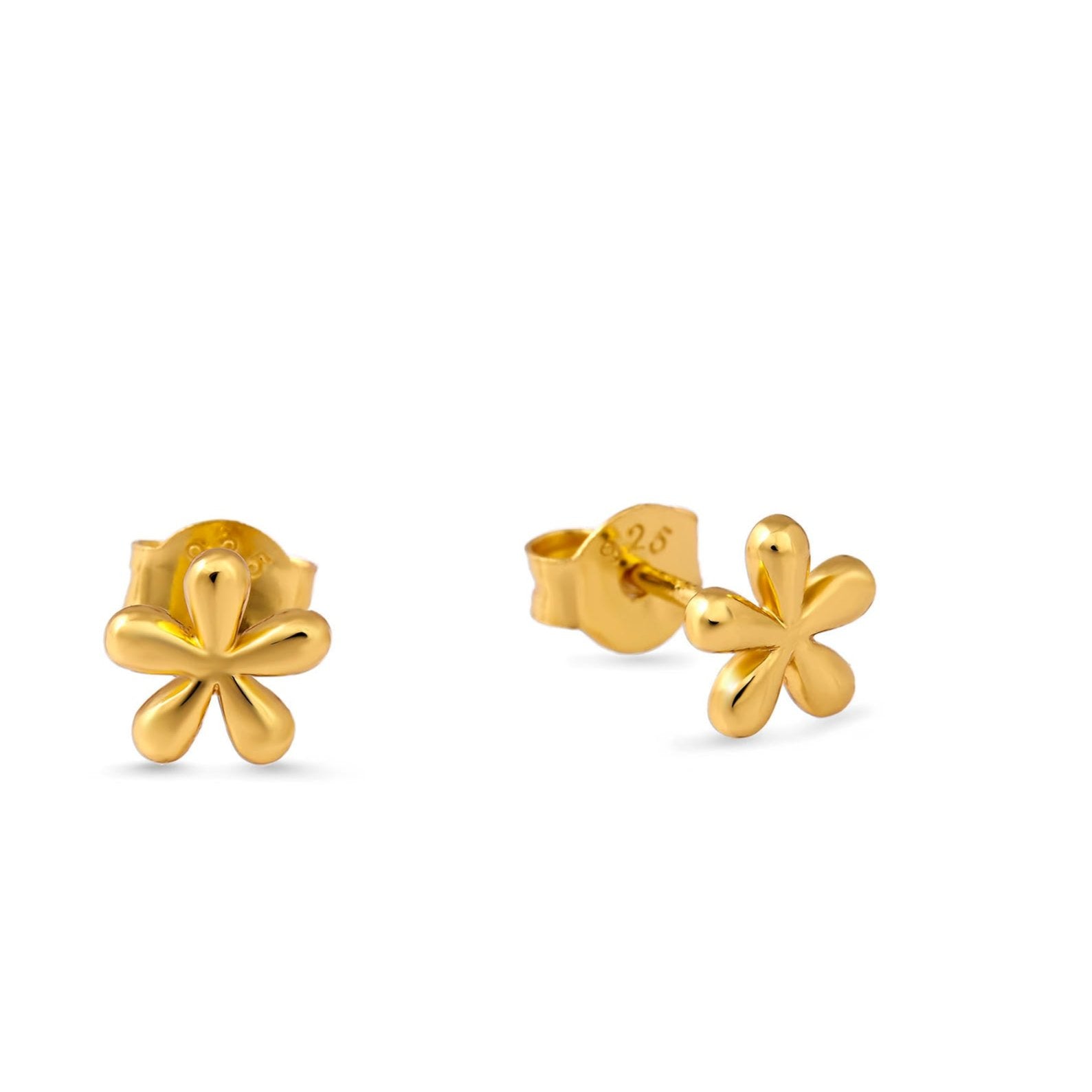 Periwinkle Flower Gold Studs