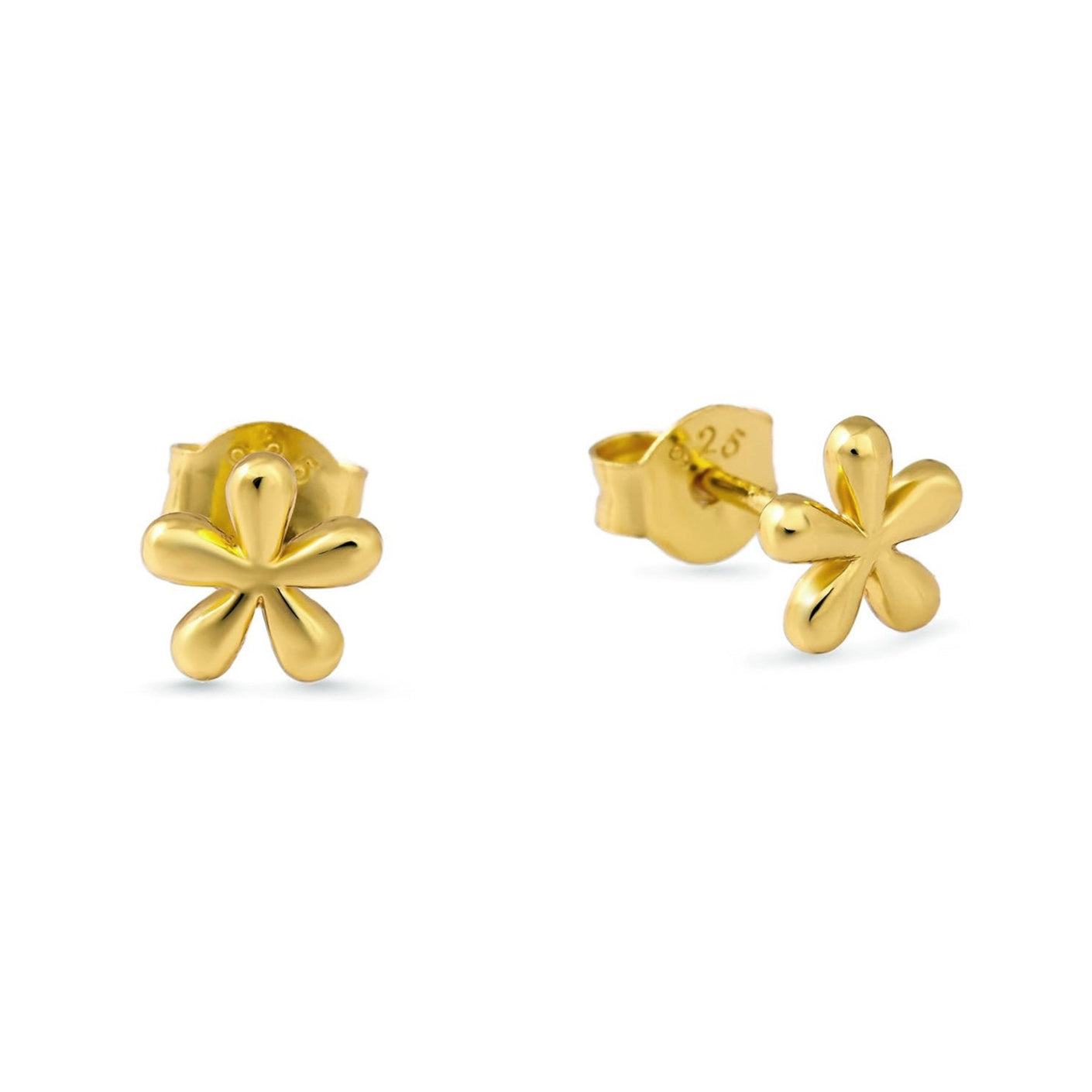 Periwinkle Flower Gold Studs