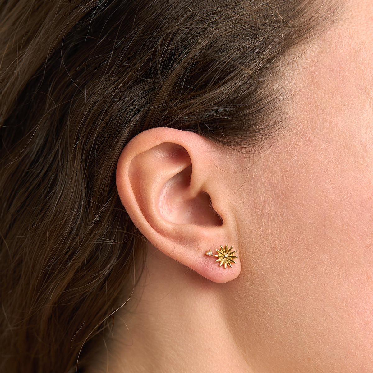 Spring Floral Gold Studs