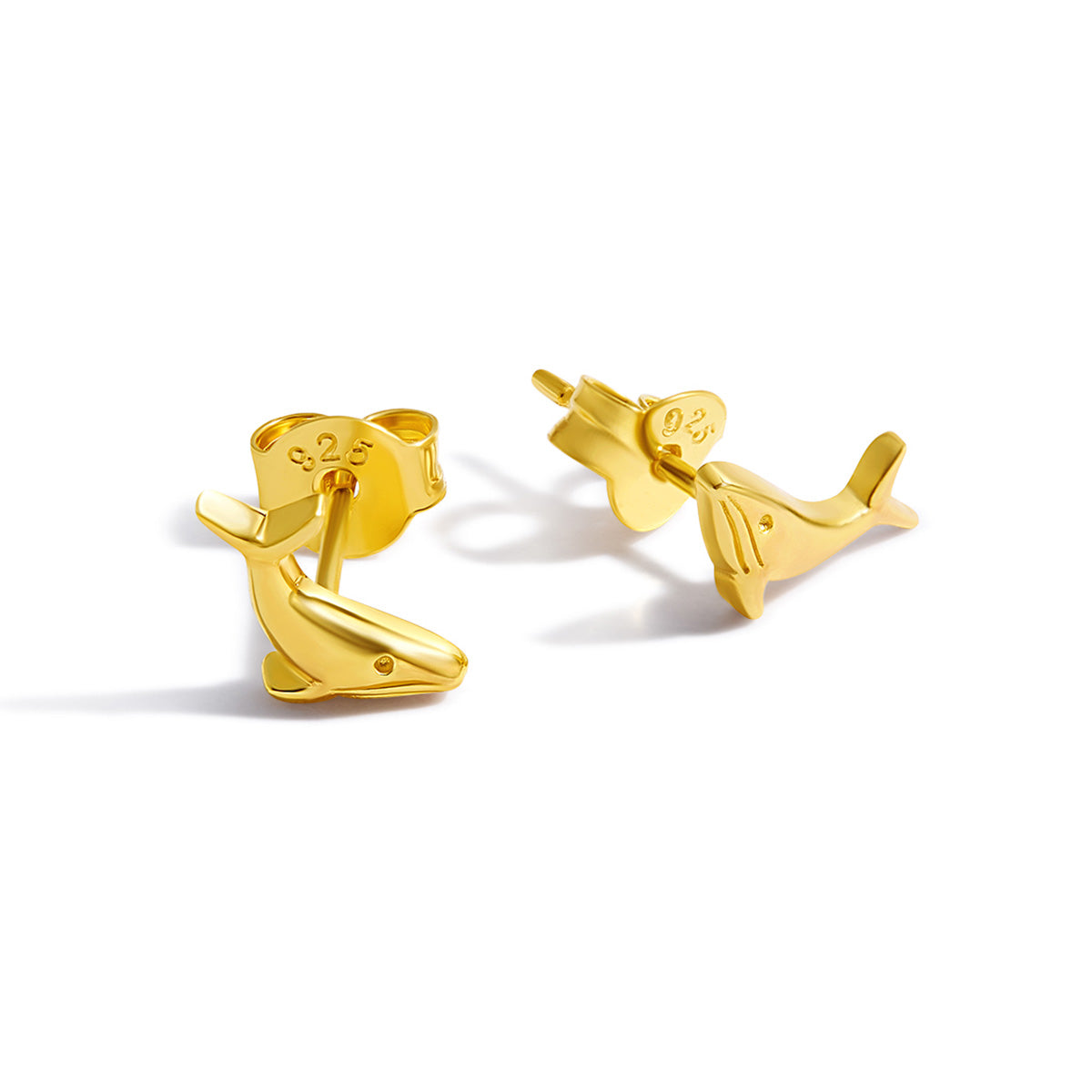 Whale Song Studs Gold