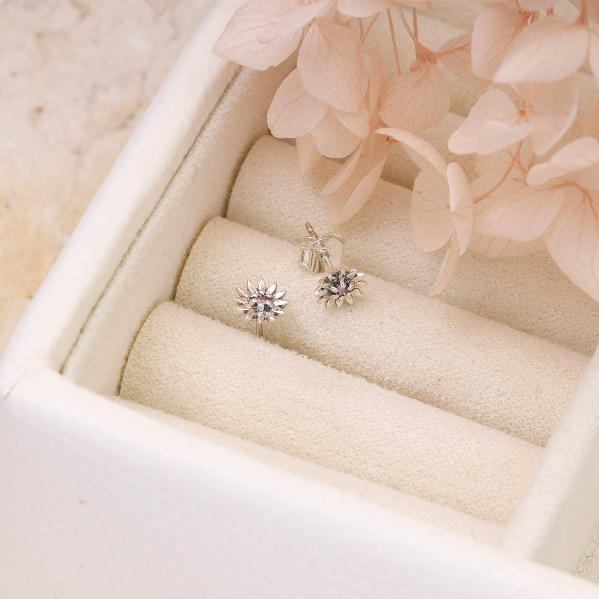 Daisy Pink Tourmaline Studs