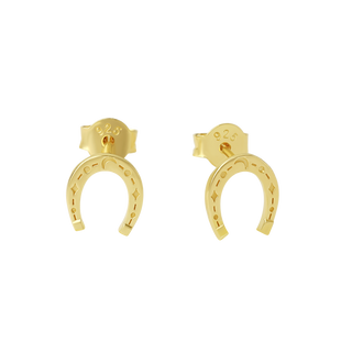 Lucky Horseshoe Studs Gold